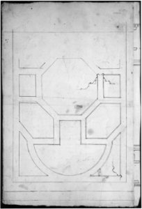 Unidentified, cornice, projection; architrave, projection (recto) Unidentified, ceiling, plan (verso) MET sf68 769 51v-MM43698