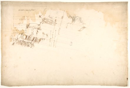Unidentified, cornice, projection (recto) blank (verso) MET DP810858
