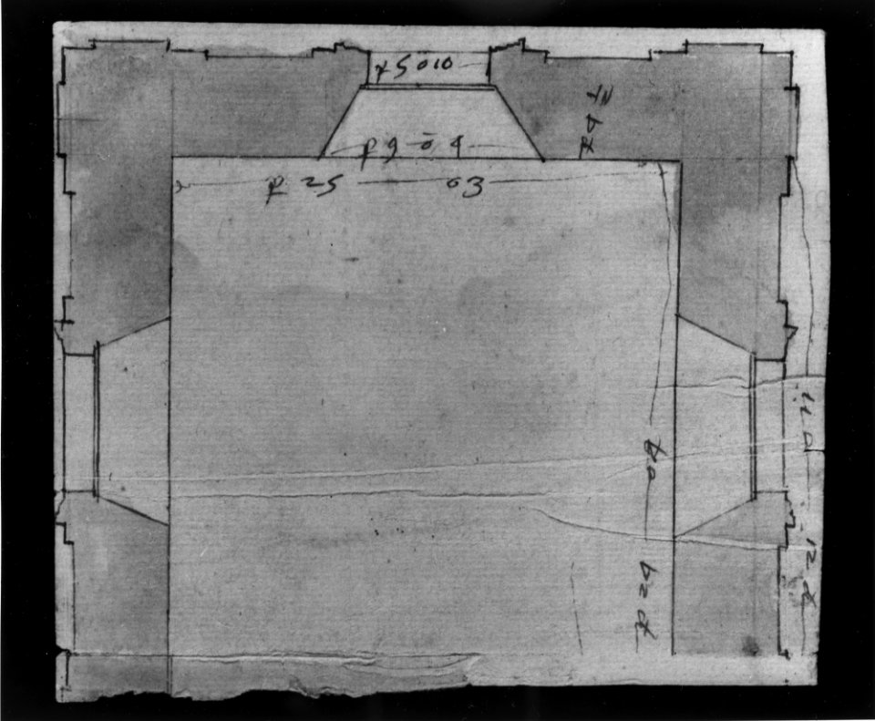 Unidentified, plan (recto) blank (verso) MET MM43606
