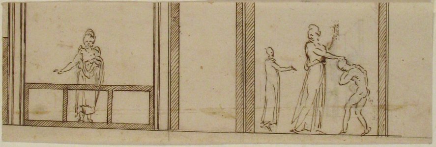 Unidentified building, ceiling or wall, painted frieze or decorative panels (recto) Unidentified building, cornice (verso) MET 68.769.55recto