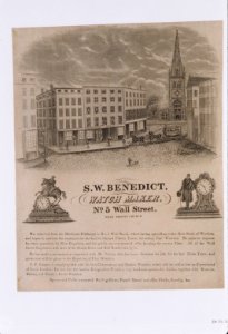 Tradecard of S. W. Benedict, Watchmaker, No. 5 Wall Street, New York MET ADA4610