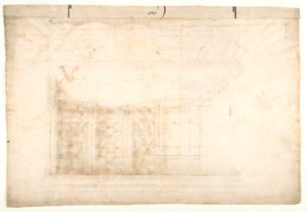 Unidentified, Ionic capital, elevation (recto) blank (verso) MET DP810834