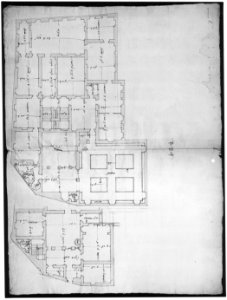 Unidentified palace, plan (recto) blank (verso) MET sf49 92 77r-MM33695