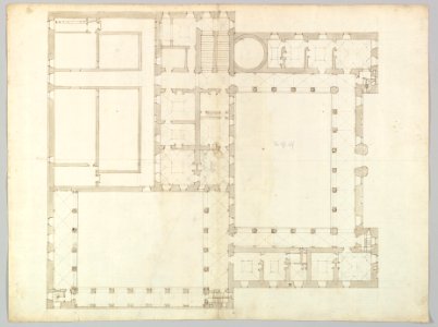 Unidentified building, plan (recto) blank (verso) MET DP819288