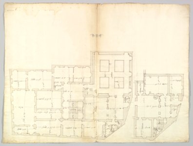 Unidentified palace, plan (recto) blank (verso) MET DP819289