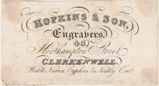 Trade Card for Hopkins & Son, Engravers Met DP885067