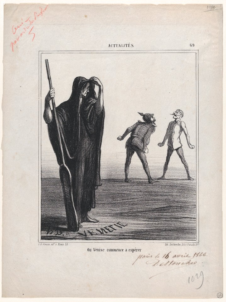 Venice begins to hope, from 'News of the day,' published in Le Charivari, April 24, 1866 MET DP877427