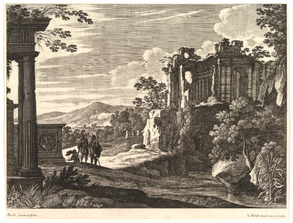 Travelers Visiting Ruins MET DP829040