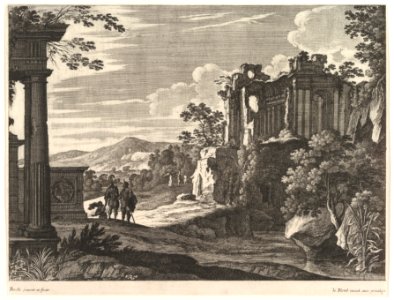 Travelers Visiting Ruins MET DP829040