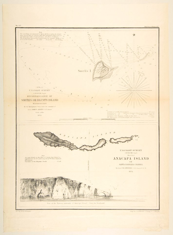 U.S. Coast Survey...Reconnaissance of Smith's or Blunt's Island, Washington - U.S. Coast Survey...Sketch of Anacapa Island in Santa Barbara Channel MET DP814888