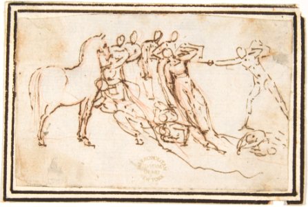 Unidentified Subject- Nine Figures and a Horse MET DP807572