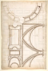 Unidentified, ceiling plan (recto) Palazzo Farnese, ceiling plan (verso) MET DP810545
