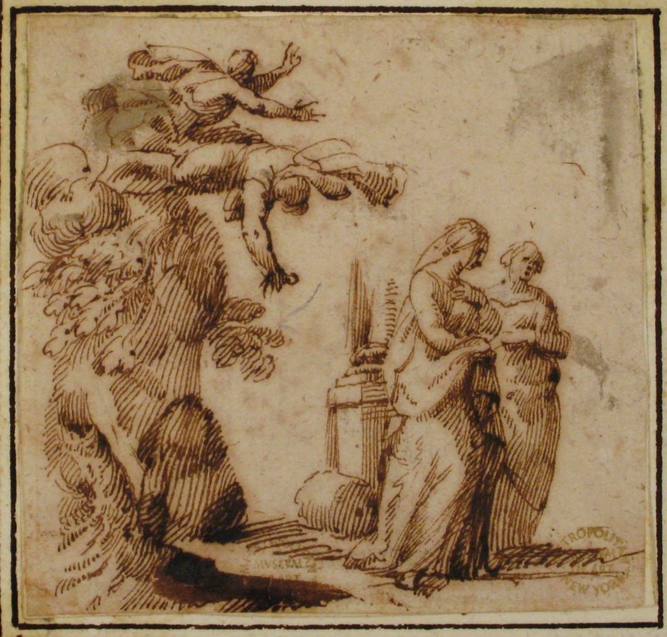 Unidentified Subject- Two Falling Figures and Two Standing Women in a Landscape MET 80.3.100