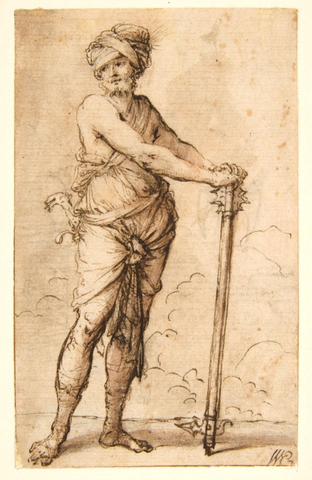 Turbaned Warrior Holding a Mace MET DP811514