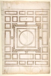 Unidentified, ceiling plan (recto) Palazzo Farnese, ceiling plan (verso) MET DP810544