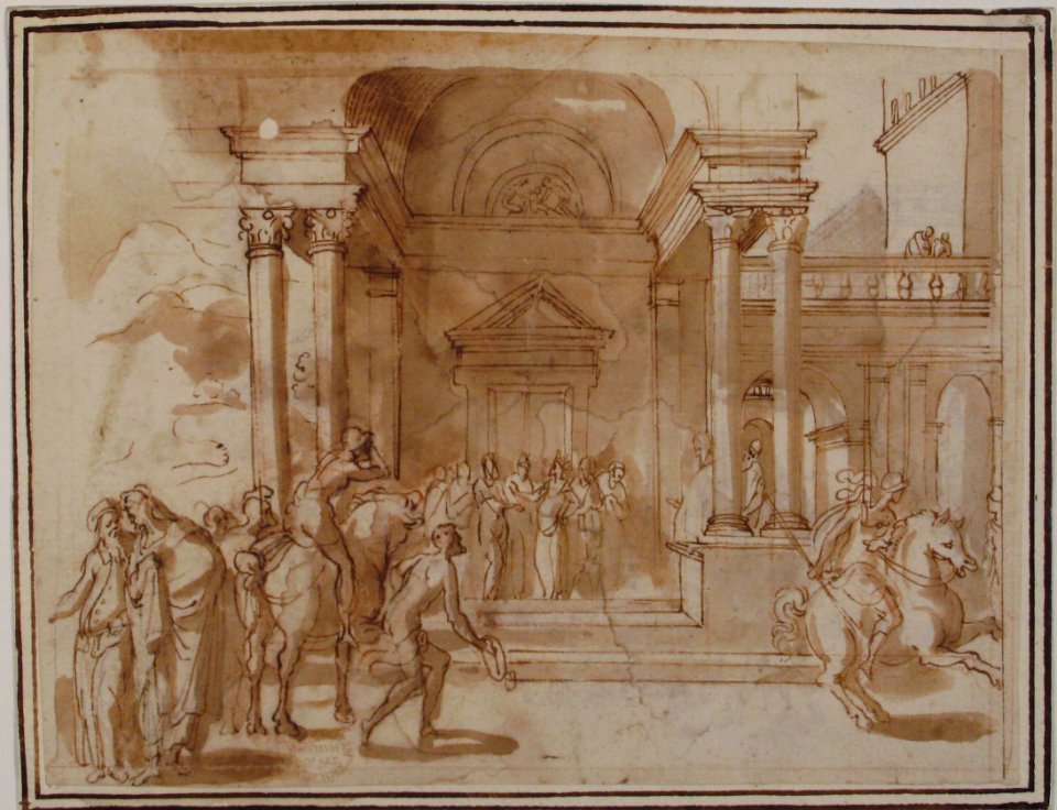 Unidentified Subject- Figures before a Palace or Temple MET 80.3.554