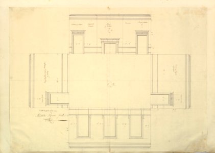 Treasury House, 10 Downing Street, London- Plan of the Great Middle Room (Sir Robert Walpole's Levee Room, Northwest Corner, First Floor) MET DP829097
