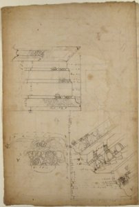 Unidentified, cornice, projection; architrave, projection (recto) Unidentified, ceiling, plan (verso) MET 68.769.51recto