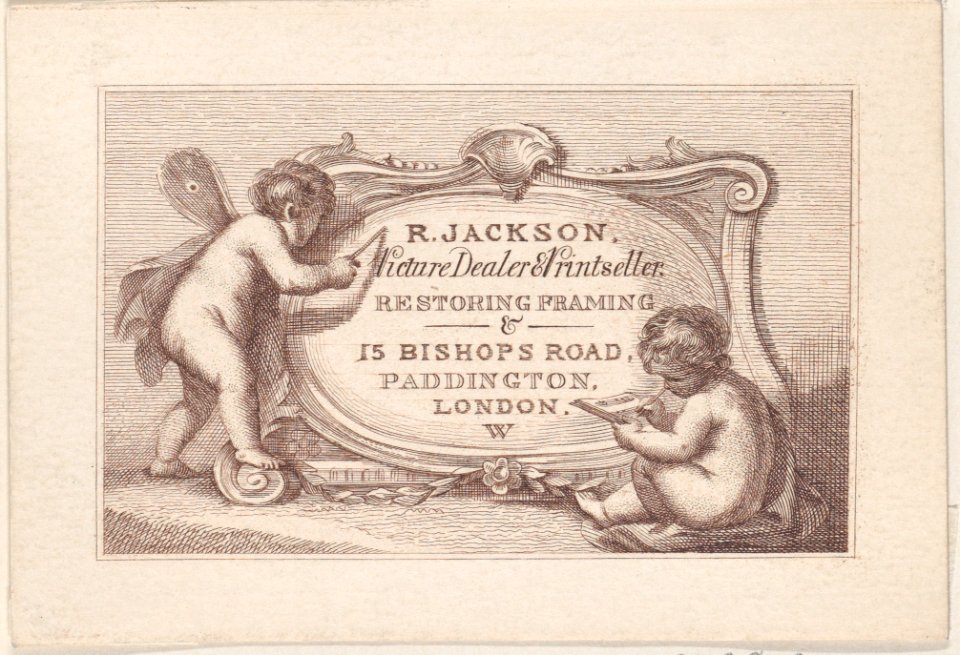 Trade Card for Robert Jackson, Picture Dealer, Printseller, and Restorer Met DP885072
