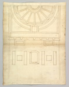 Unidentified, ceiling plan (recto) Pont du Gard, perspective elevation (verso) MET DP819295