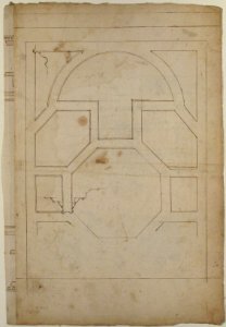 Unidentified, cornice, projection; architrave, projection (recto) Unidentified, ceiling, plan (verso) MET 68.769.51verso
