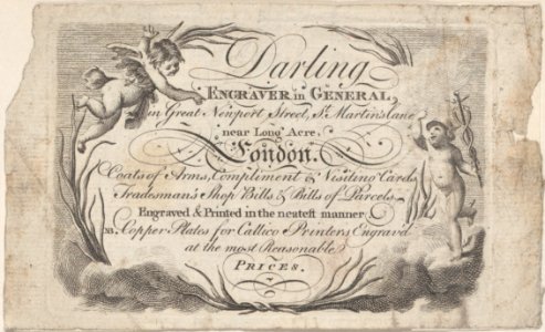Trade Card for William Darling, Engraver Met DP885042