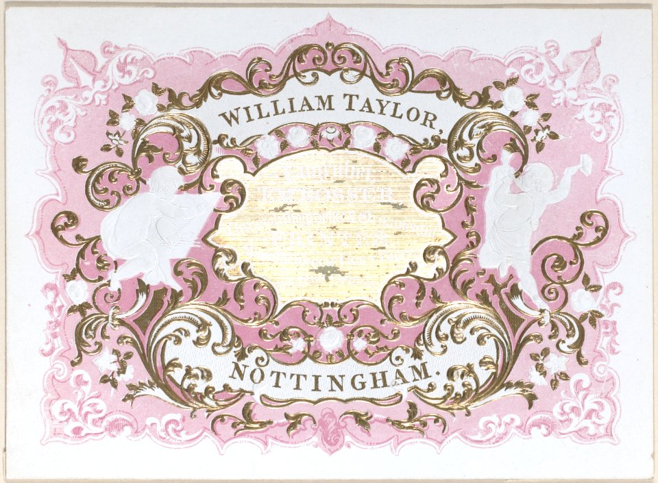 Trade card for William Taylor, engraver, embosser and printer Met DP884959