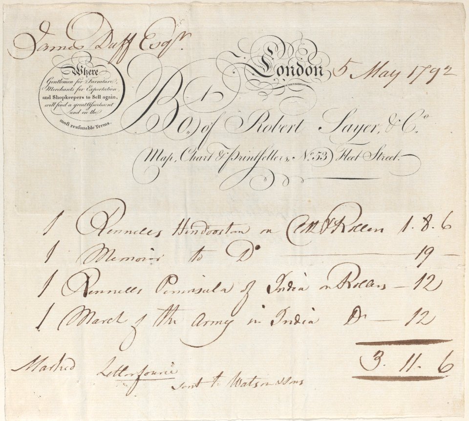 Trade Card for Robert Sayer & Co., Map, Chart and Printsellers Met DP885184
