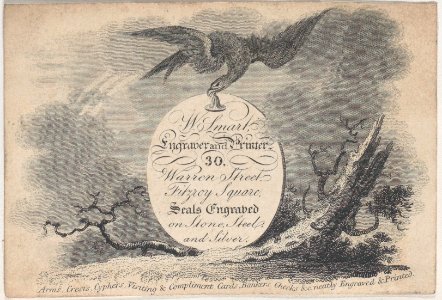 Trade Card for W. Smart, Engraver and Printer Met DP885199