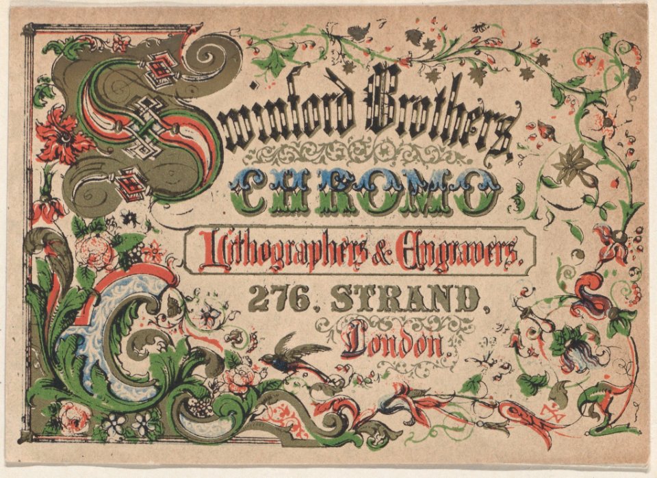 Trade Card for Swinford Brothers, Chromo Lithographers & Engravers Met DP885166
