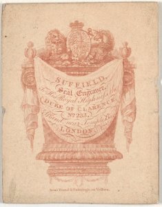 Trade Card for Suffield, seal engraver Met DP884950