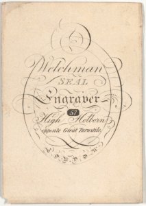 Trade Card for Welchman, seal engraver Met DP884953