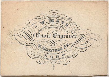 Trade Card for W. Mays, Music Engraver Met DP885203