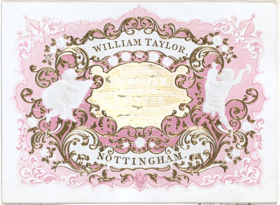 Trade Card for William Taylor, Engraver, Embosser & Printer Met DP885247