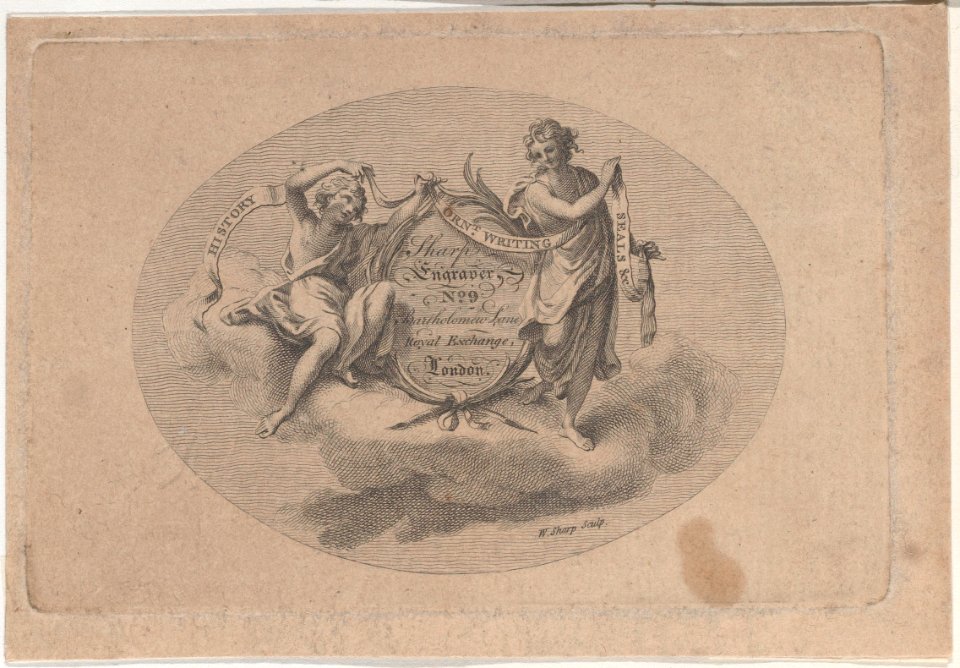 Trade Card for William Sharp, Engraver Met DP885194