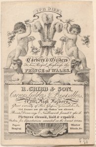 Trade card for R Cribb & Son, Publisher and Printmaker Met DP885029