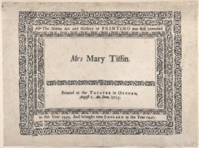Trade Card for the Theater in Oxford Met DP885084