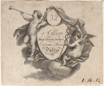 Trade card for William Allen, Map and Print Seller in Dublin Met DP885031