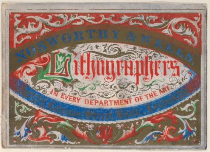 Trade Card for Nosworthy & Wells, Lithographers Met DP885170