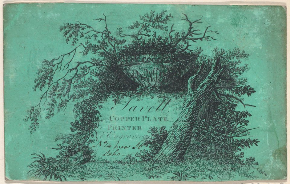 Trade Card for Savell, Copper Plate Printer Met DP885233