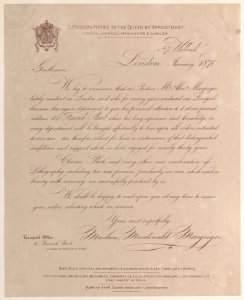 Trade card for Maclure, Macdonald & Macgregor, publisher and printer Met DP884967