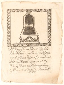 Trade Card of Samuel Spencer, Furniture Maker MET DP158922