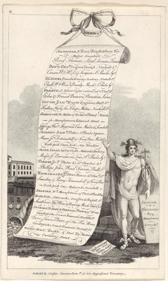 Trade Card for Miscellaneous Professions &c., Birmingham Met DP885324