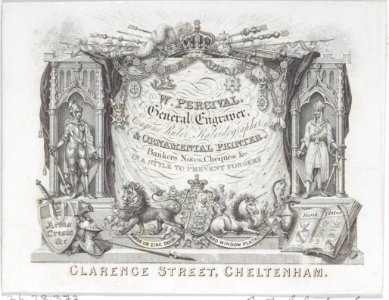 Trade Card for W. Percival, General Engraver & Ornamental Printer Met DP885249