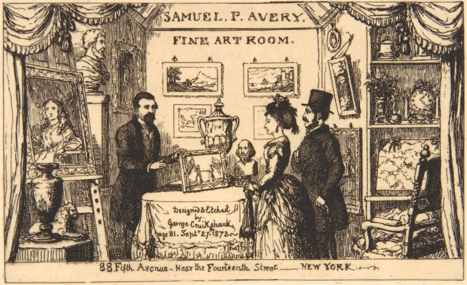 Trade card for Samuel P. Avery Fine Art Room MET DP801132