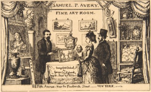 Trade card for Samuel P. Avery Fine Art Room MET DP801132