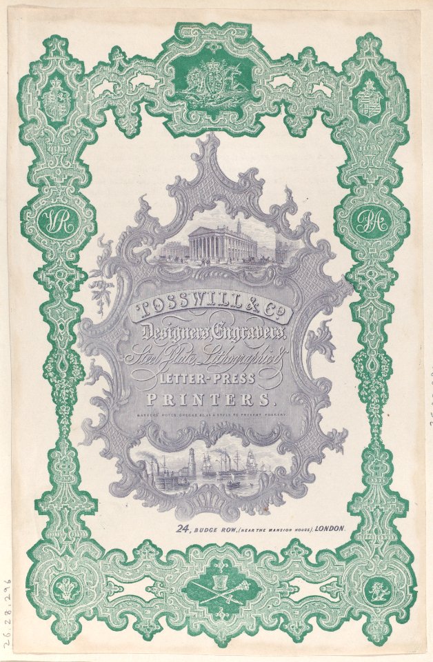 Trade Card for Tosswill & Co Met DP885163