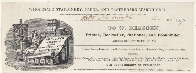 Trade Card for W. Dearden Met DP885098