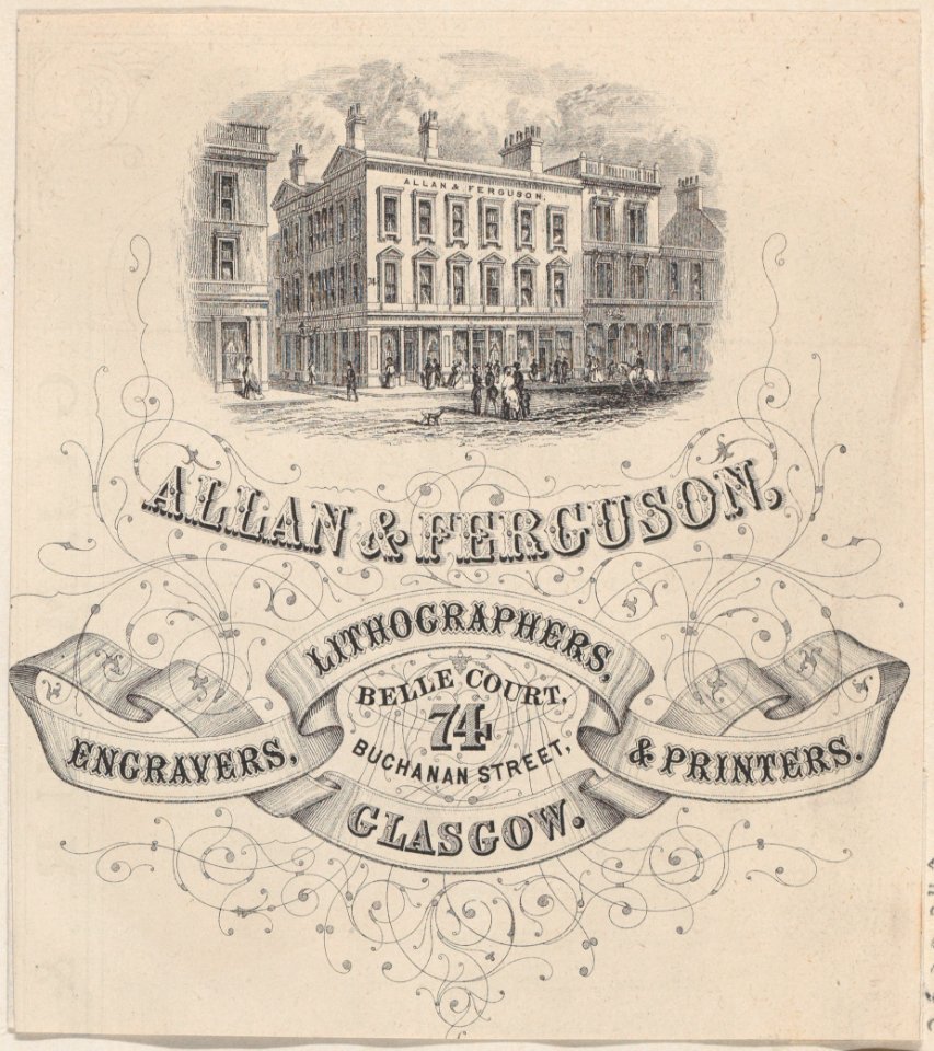 Trade Card for Allan & Ferguson, Engravers, Lithographers & Printers Met DP885221