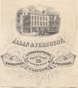 Trade Card for Allan & Ferguson, Engravers, Lithographers & Printers Met DP885221